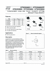 DataSheet STP20NM60FP pdf